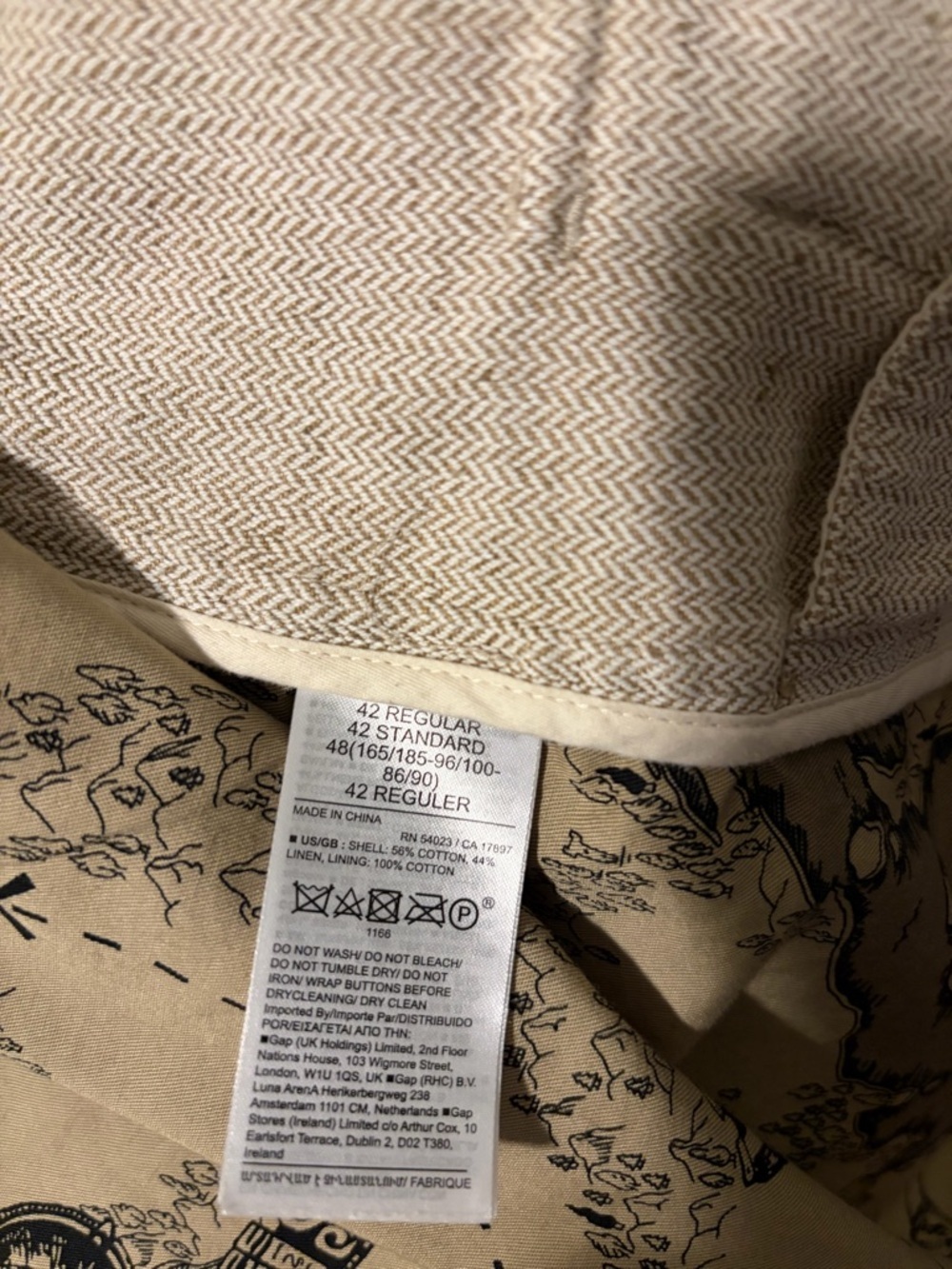 Banana Republic Men's Linen Safari Utility Field Blazer 4-Pocket 42R - Picture 6 of 6